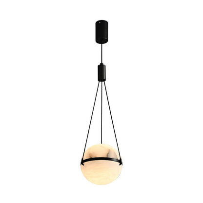 مصباح LED كروي نحاسي رخامي بتصميم آرت ديكو عصري لغرفة النوم 