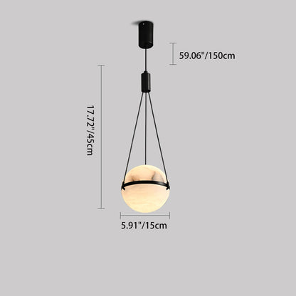 مصباح LED كروي نحاسي رخامي بتصميم آرت ديكو عصري لغرفة النوم 