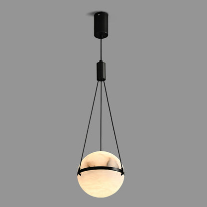 مصباح LED كروي نحاسي رخامي بتصميم آرت ديكو عصري لغرفة النوم 