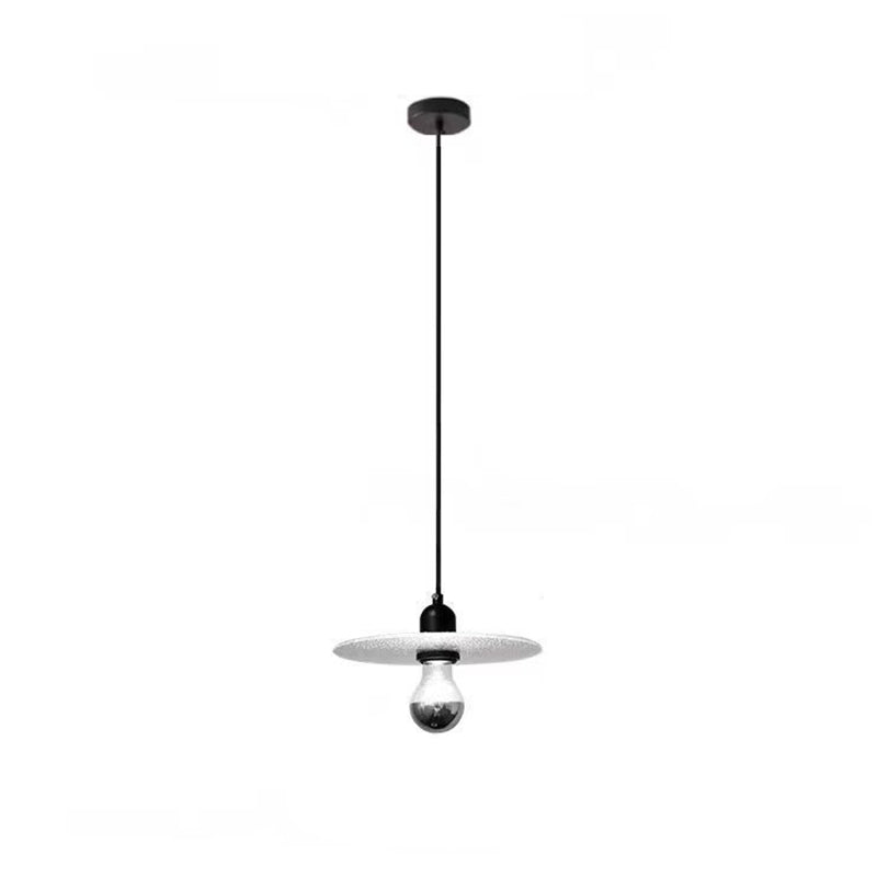 Modern Minimalist Flying Saucer Iron Frosted Glass 1-Light Pendant Light For Bedroom