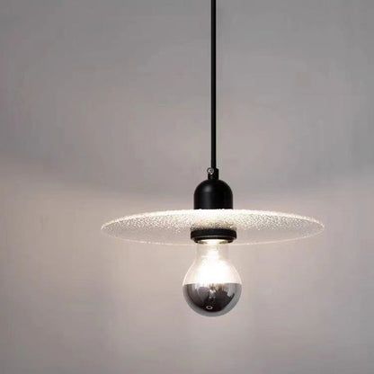 Modern Minimalist Flying Saucer Iron Frosted Glass 1-Light Pendant Light For Bedroom