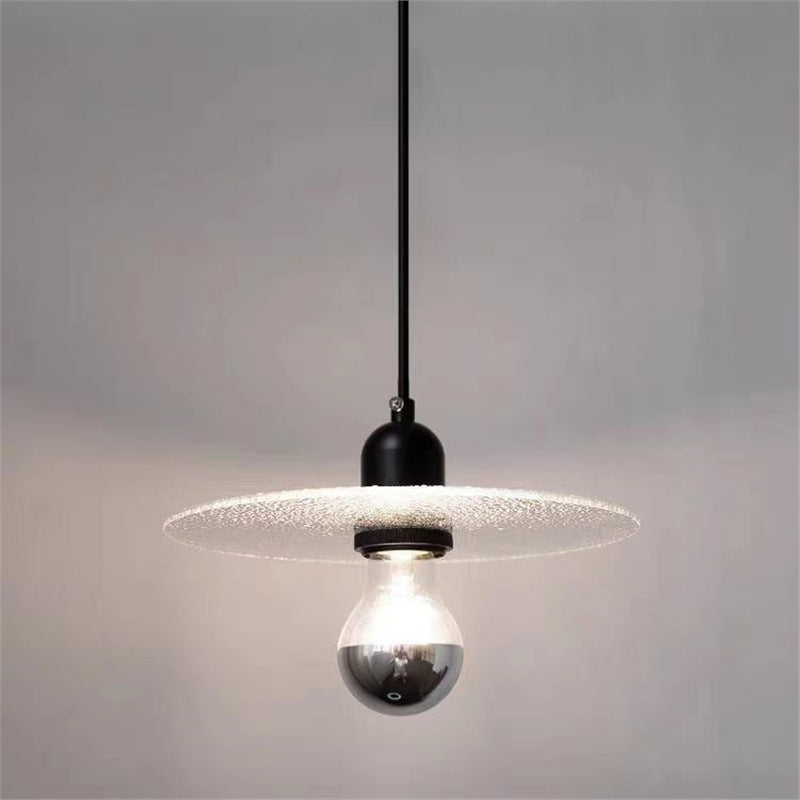 Modern Minimalist Flying Saucer Iron Frosted Glass 1-Light Pendant Light For Bedroom
