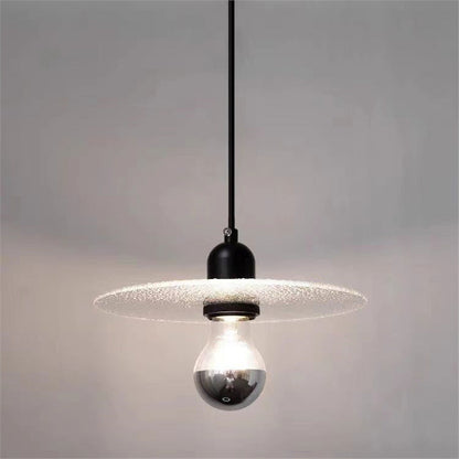 Modern Minimalist Flying Saucer Iron Frosted Glass 1-Light Pendant Light For Bedroom