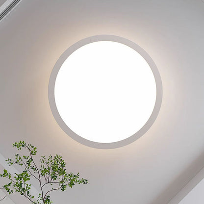 Modern Minimalist Round Iron PVC LED Flush Mount Ceiling Light For Bedroom
