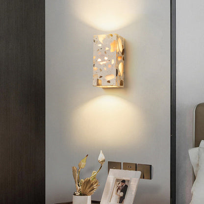 Contemporary Scandinavian Square Translucent Stone LED Wall Sconce Lamp For Bedroom