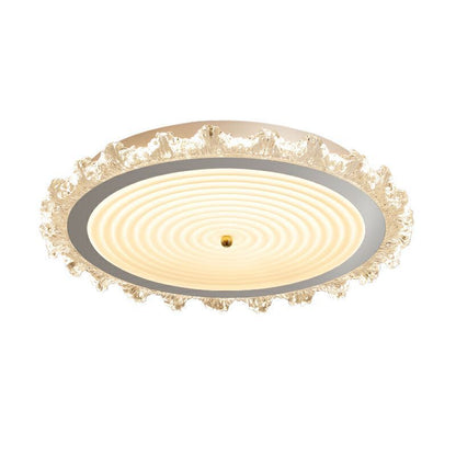 Modern Art Deco Ripple Design Iron Acrylic LED Flush Mount Ceiling Light For Bedroom