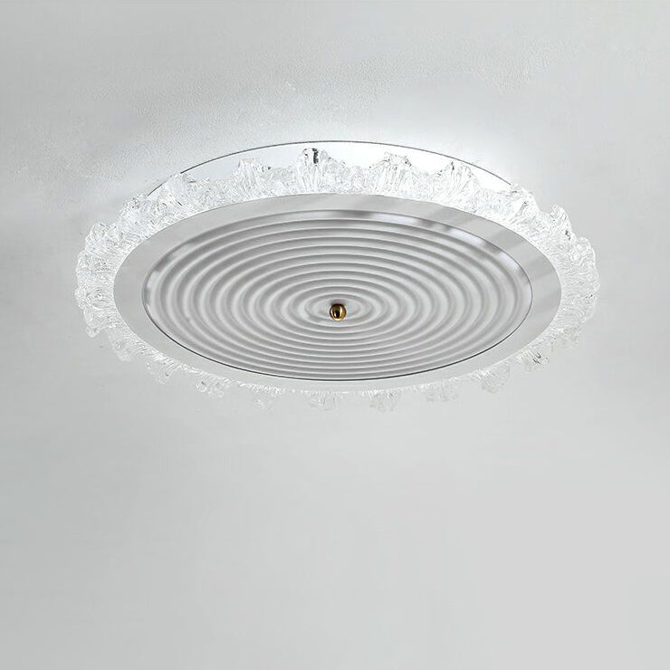 Modern Art Deco Ripple Design Iron Acrylic LED Flush Mount Ceiling Light For Bedroom