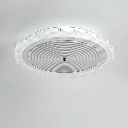 Modern Art Deco Ripple Design Iron Acrylic LED Flush Mount Ceiling Light For Bedroom