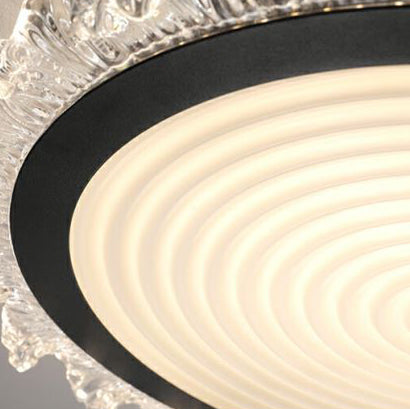 Modern Art Deco Ripple Design Iron Acrylic LED Flush Mount Ceiling Light For Bedroom