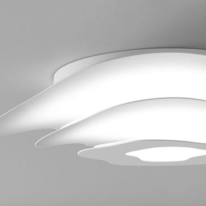 Contemporary Creative Annual Ring Design Iron LED Flush Mount Ceiling Light For Bedroom