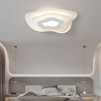Contemporary Creative Annual Ring Design Iron LED Flush Mount Ceiling Light For Bedroom