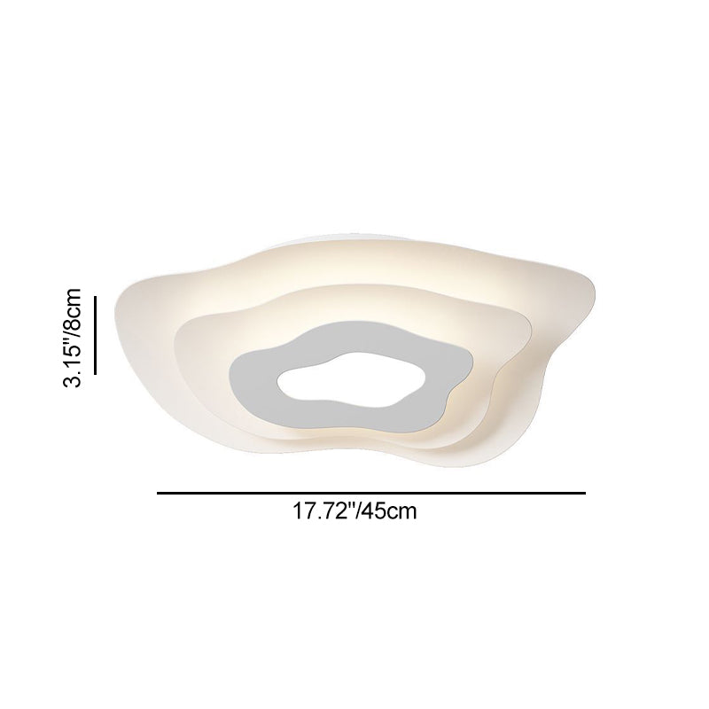 Contemporary Creative Annual Ring Design Iron LED Flush Mount Ceiling Light For Bedroom