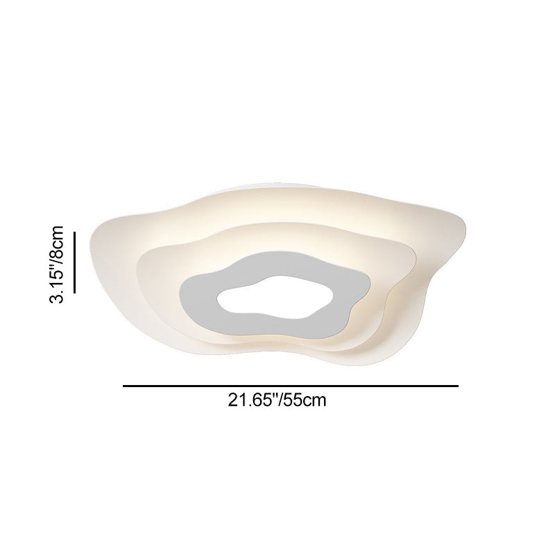 Contemporary Creative Annual Ring Design Iron LED Flush Mount Ceiling Light For Bedroom