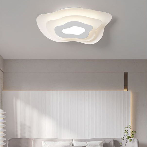 Contemporary Creative Annual Ring Design Iron LED Flush Mount Ceiling Light For Bedroom