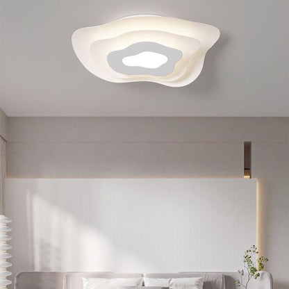 Contemporary Creative Annual Ring Design Iron LED Flush Mount Ceiling Light For Bedroom