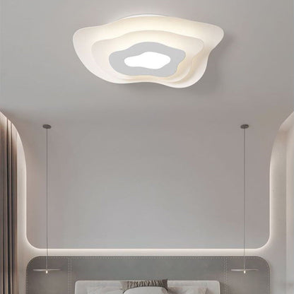 Contemporary Creative Annual Ring Design Iron LED Flush Mount Ceiling Light For Bedroom
