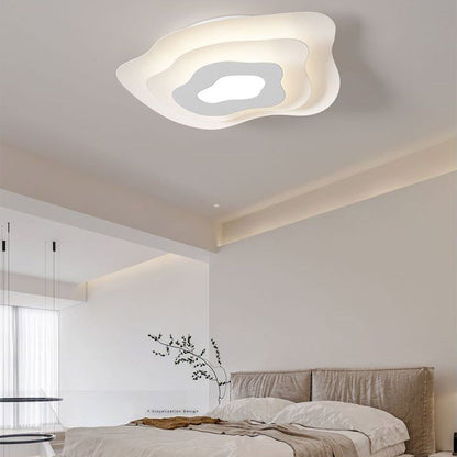 Contemporary Creative Annual Ring Design Iron LED Flush Mount Ceiling Light For Bedroom