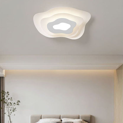 Contemporary Creative Annual Ring Design Iron LED Flush Mount Ceiling Light For Bedroom