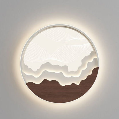 Contemporary Nordic Wave Design Round Iron Acrylic LED Flush Mount Ceiling Light For Bedroom