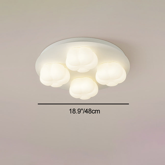 Modern Minimalist Flower Bud Design Iron PE LED Flush Mount Ceiling Light For Bedroom