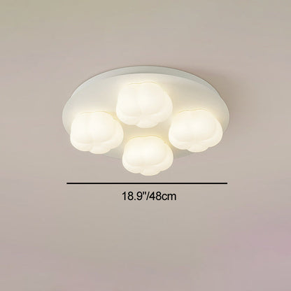 Modern Minimalist Flower Bud Design Iron PE LED Flush Mount Ceiling Light For Bedroom