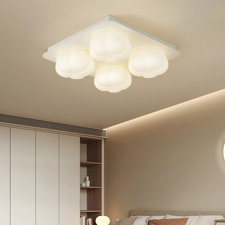 Modern Minimalist Flower Bud Design Iron PE LED Flush Mount Ceiling Light For Bedroom