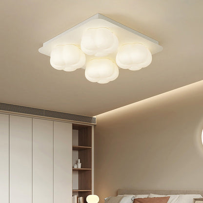 Modern Minimalist Flower Bud Design Iron PE LED Flush Mount Ceiling Light For Bedroom