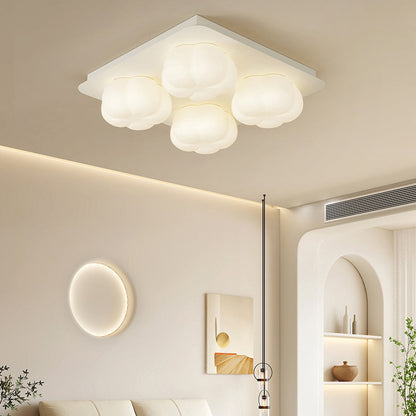 Modern Minimalist Flower Bud Design Iron PE LED Flush Mount Ceiling Light For Bedroom