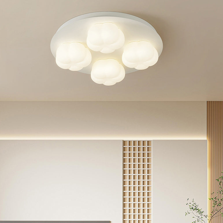 Modern Minimalist Flower Bud Design Iron PE LED Flush Mount Ceiling Light For Bedroom