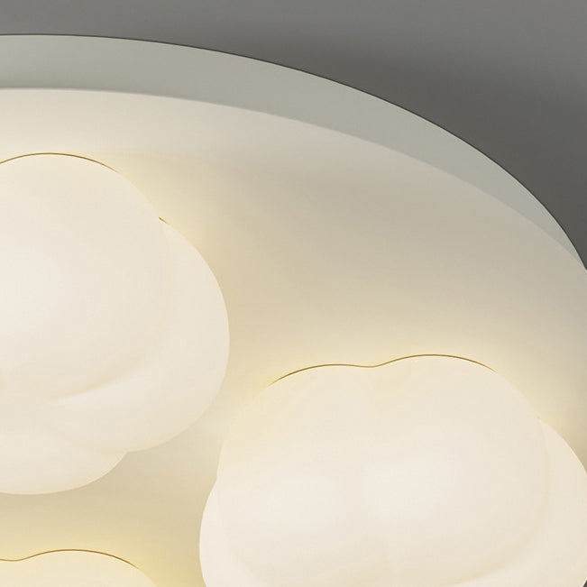 Modern Minimalist Flower Bud Design Iron PE LED Flush Mount Ceiling Light For Bedroom
