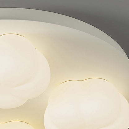 Modern Minimalist Flower Bud Design Iron PE LED Flush Mount Ceiling Light For Bedroom