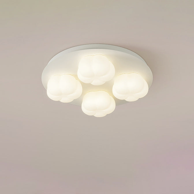 Modern Minimalist Flower Bud Design Iron PE LED Flush Mount Ceiling Light For Bedroom
