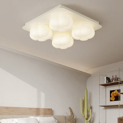 Modern Minimalist Flower Bud Design Iron PE LED Flush Mount Ceiling Light For Bedroom