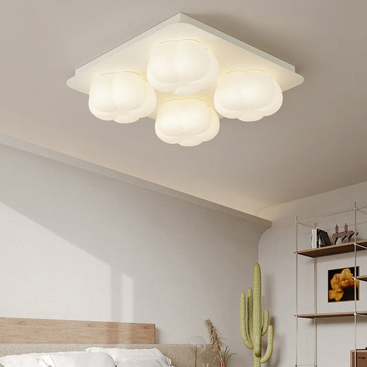 Modern Minimalist Flower Bud Design Iron PE LED Flush Mount Ceiling Light For Bedroom