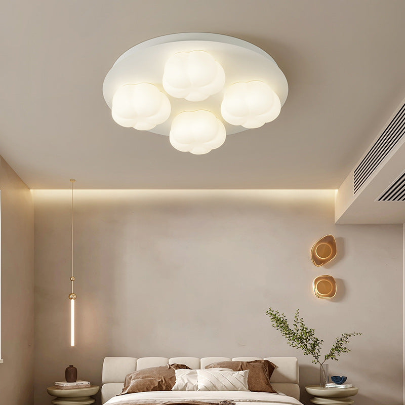 Modern Minimalist Flower Bud Design Iron PE LED Flush Mount Ceiling Light For Bedroom