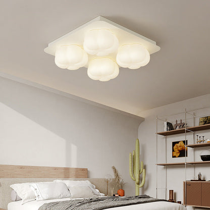 Modern Minimalist Flower Bud Design Iron PE LED Flush Mount Ceiling Light For Bedroom