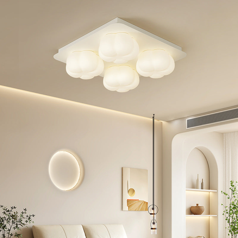 Modern Minimalist Flower Bud Design Iron PE LED Flush Mount Ceiling Light For Bedroom