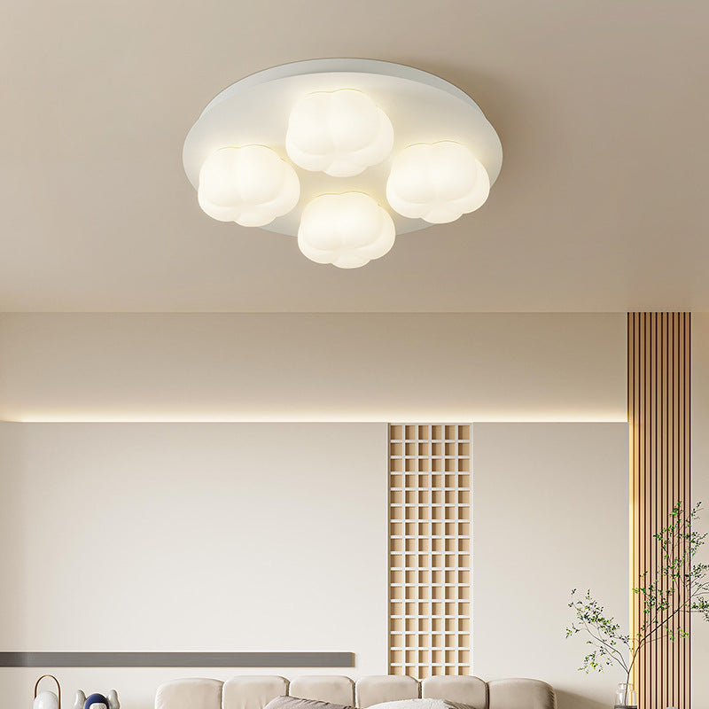 Modern Minimalist Flower Bud Design Iron PE LED Flush Mount Ceiling Light For Bedroom