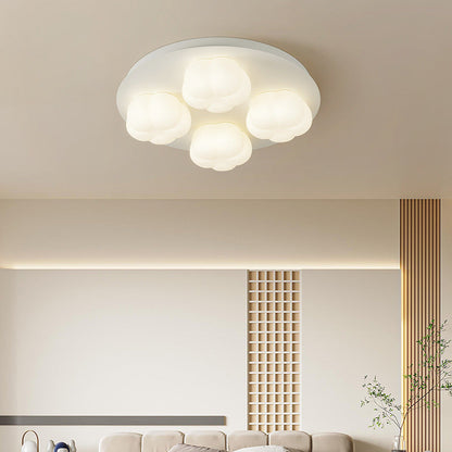 Modern Minimalist Flower Bud Design Iron PE LED Flush Mount Ceiling Light For Bedroom