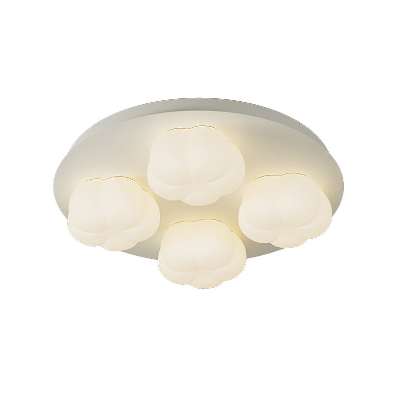 Modern Minimalist Flower Bud Design Iron PE LED Flush Mount Ceiling Light For Bedroom