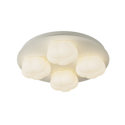 Modern Minimalist Flower Bud Design Iron PE LED Flush Mount Ceiling Light For Bedroom
