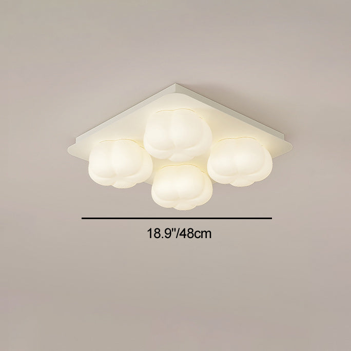 Modern Minimalist Flower Bud Design Iron PE LED Flush Mount Ceiling Light For Bedroom