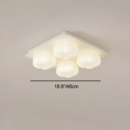 Modern Minimalist Flower Bud Design Iron PE LED Flush Mount Ceiling Light For Bedroom