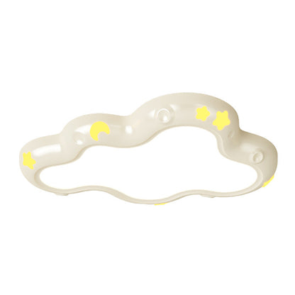 Modern Minimalist Cream-Toned Clouds Iron Resin ABS LED Flush Mount Ceiling Light For Bedroom