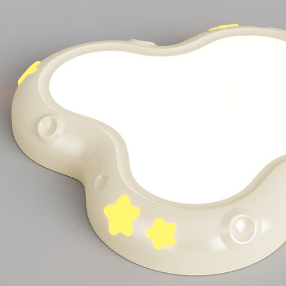 Modern Minimalist Cream-Toned Clouds Iron Resin ABS LED Flush Mount Ceiling Light For Bedroom