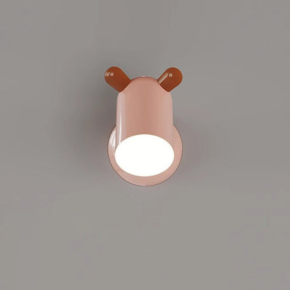 Modern Minimalist Kids Cute Cylinder Shade Iron Acrylic LED Wall Sconce Lamp For Bedroom