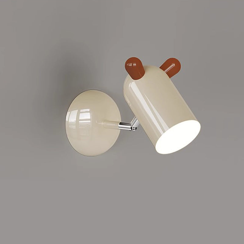 Modern Minimalist Kids Cute Cylinder Shade Iron Acrylic LED Wall Sconce Lamp For Bedroom