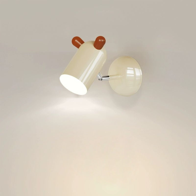 Modern Minimalist Kids Cute Cylinder Shade Iron Acrylic LED Wall Sconce Lamp For Bedroom