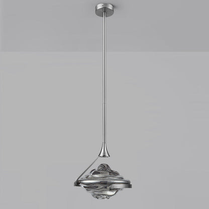 Modern Art Deco Diamond-Shaped Glass Iron LED Pendant Light For Bedroom
