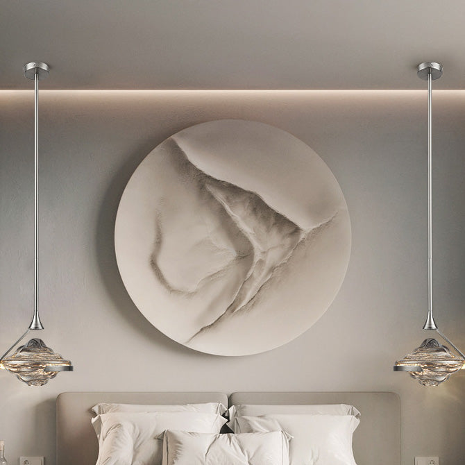 Modern Art Deco Diamond-Shaped Glass Iron LED Pendant Light For Bedroom